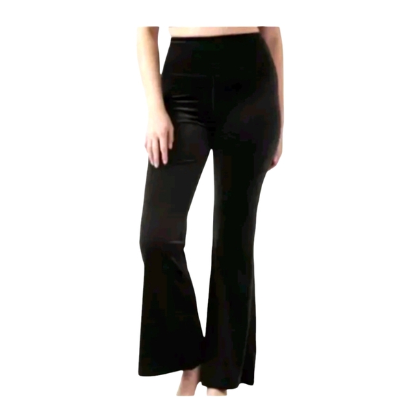 Athleta Pants - Athleta Black Elation Velvet Flare Pants Large Tall